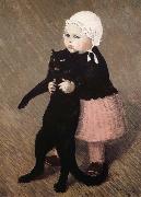 theophile-alexandre steinlen La Fillette au Chat oil painting